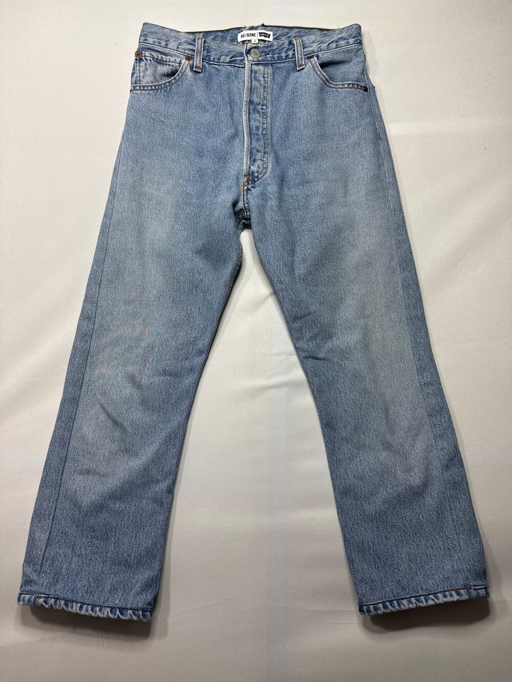 RE/DONE x‎ Levi's Women's Button Fly Straight Leg Blue Jeans - Size 26 (27x23.5)